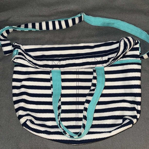 thirty-one Handbags - Thirty-One Striped Hobo Bag - Navy, White, and Teal